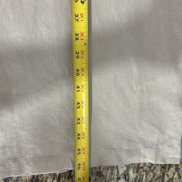 Quince European Linen Button Front Beige Short Sleeve Midi Shirt Dress Size L - Picture 10 of 10